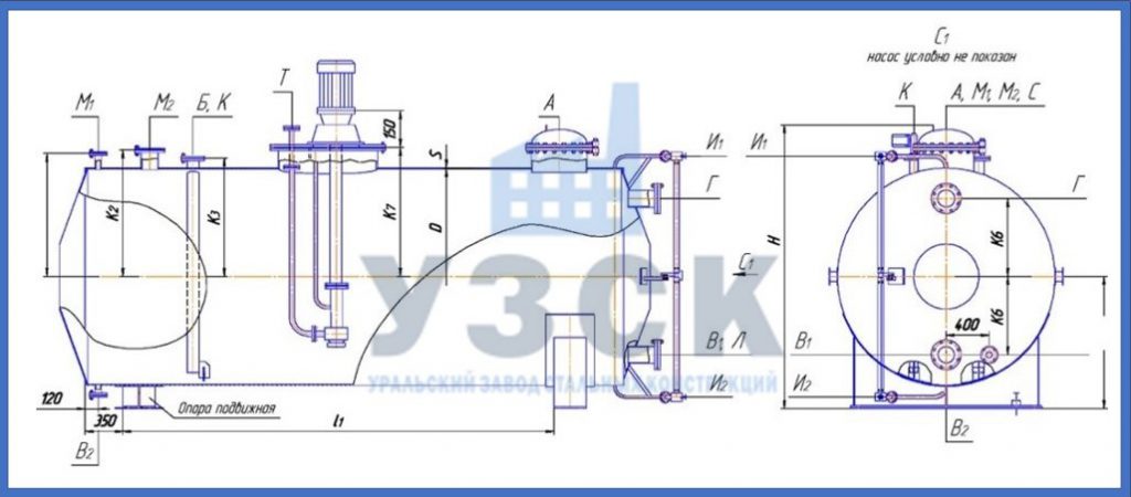 Чертеж емкости ГКК в Твери